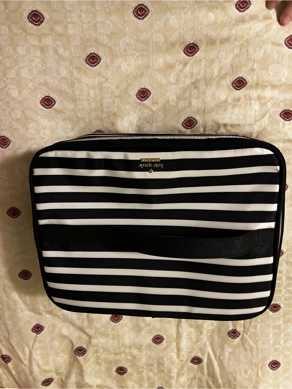 Kate Spade Black & White Striped Travel Organizer